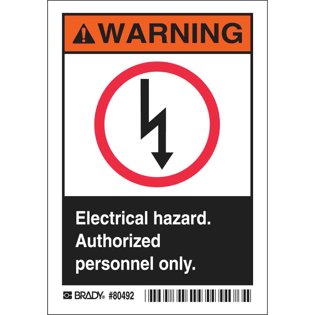 WARNING Electrical Hazard. Authorized Personnel Only. Sign