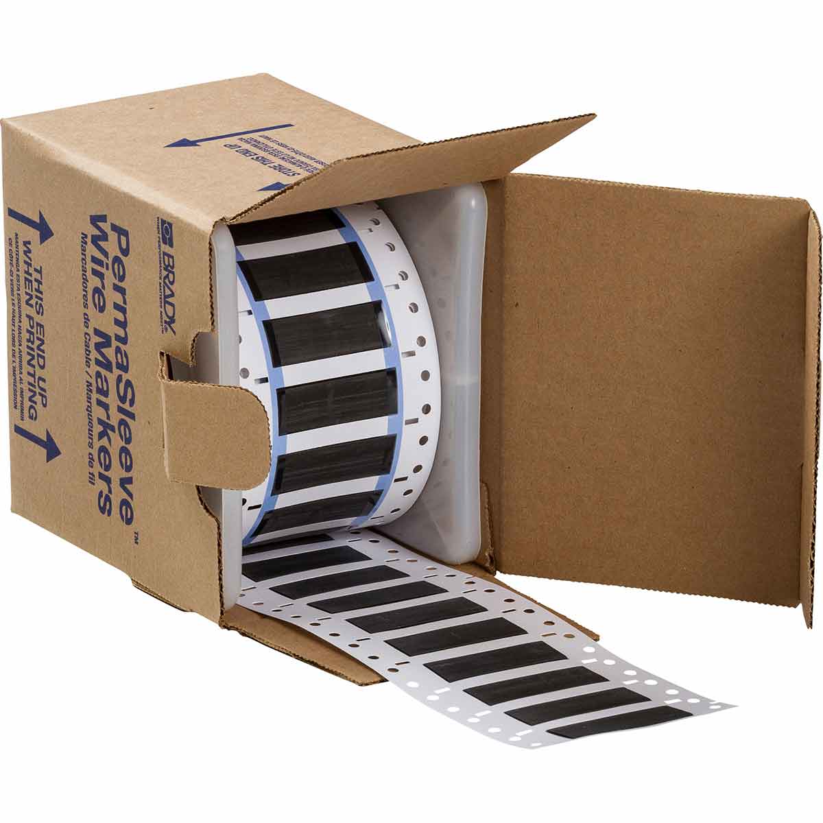 PermaSleeve High Temperature Heat Shrink Labels, 1/2" Dia, for 3" Core Printers - 2", Black