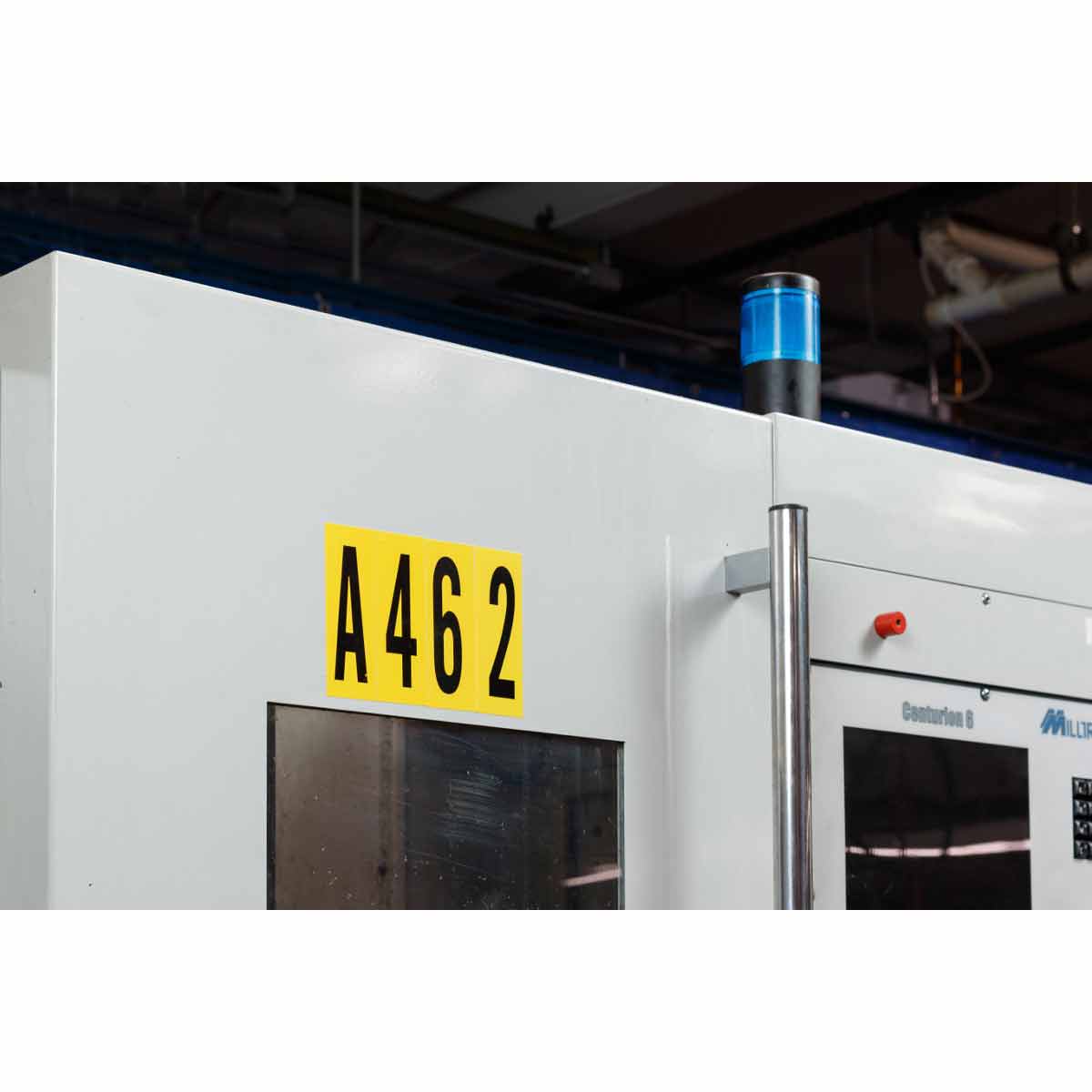 3" Character Height Black on Yellow Repositionable Numbers and Letters