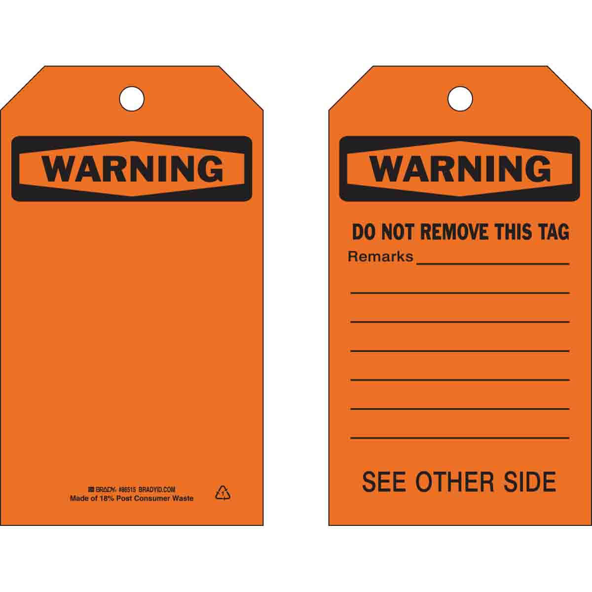 Accident Prevention Tags - (Blank)