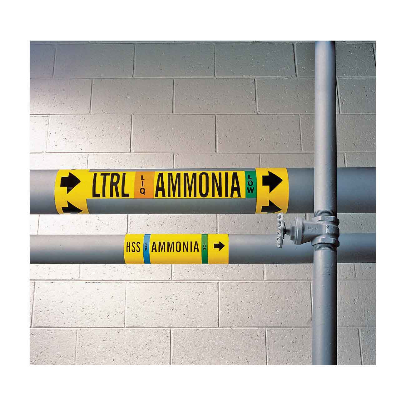 PO LIQ AMMONIA LOW Pipe Marker 3 PO LIQ AMMONIA LOW Pipe Marker