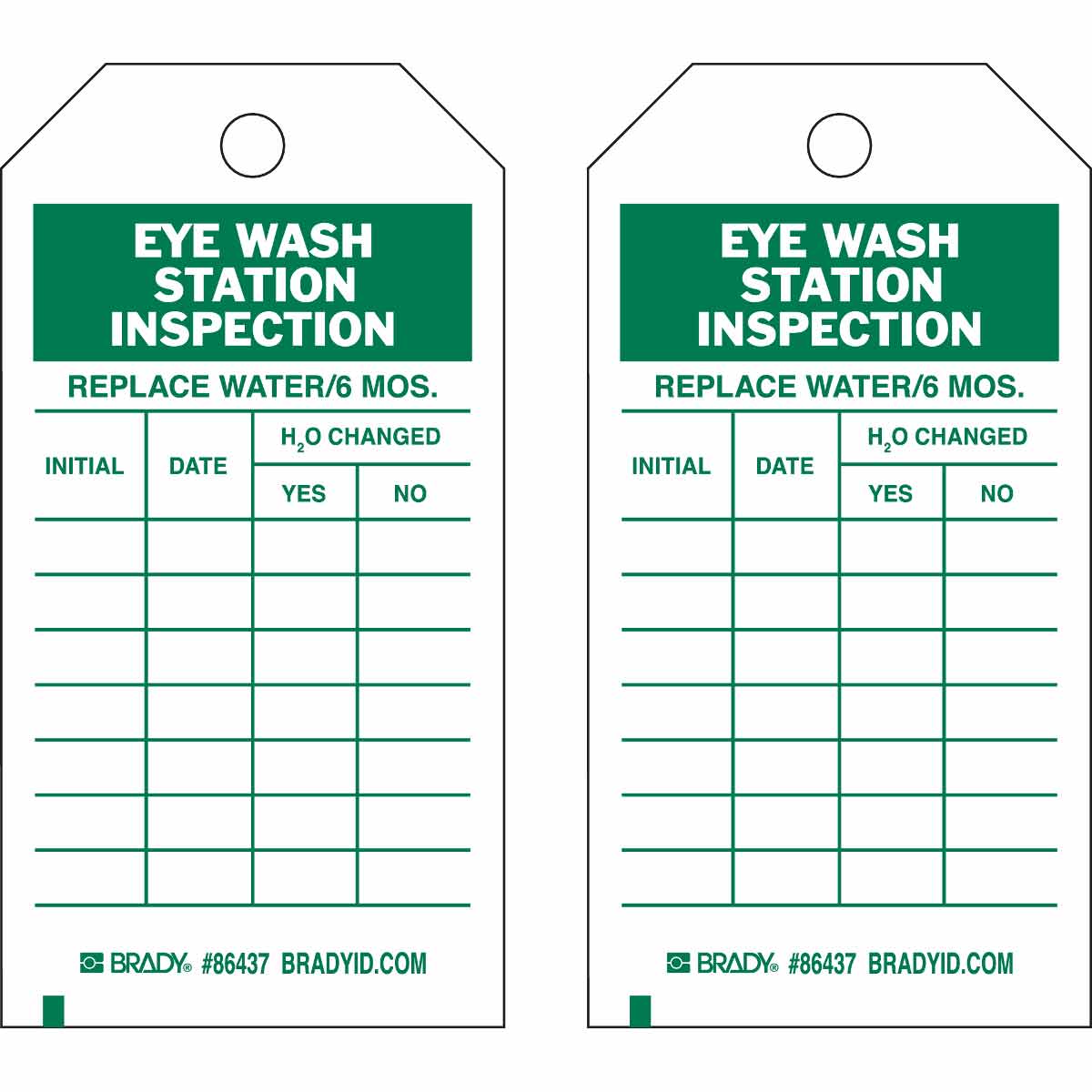 Eye Wash Inspection Tags