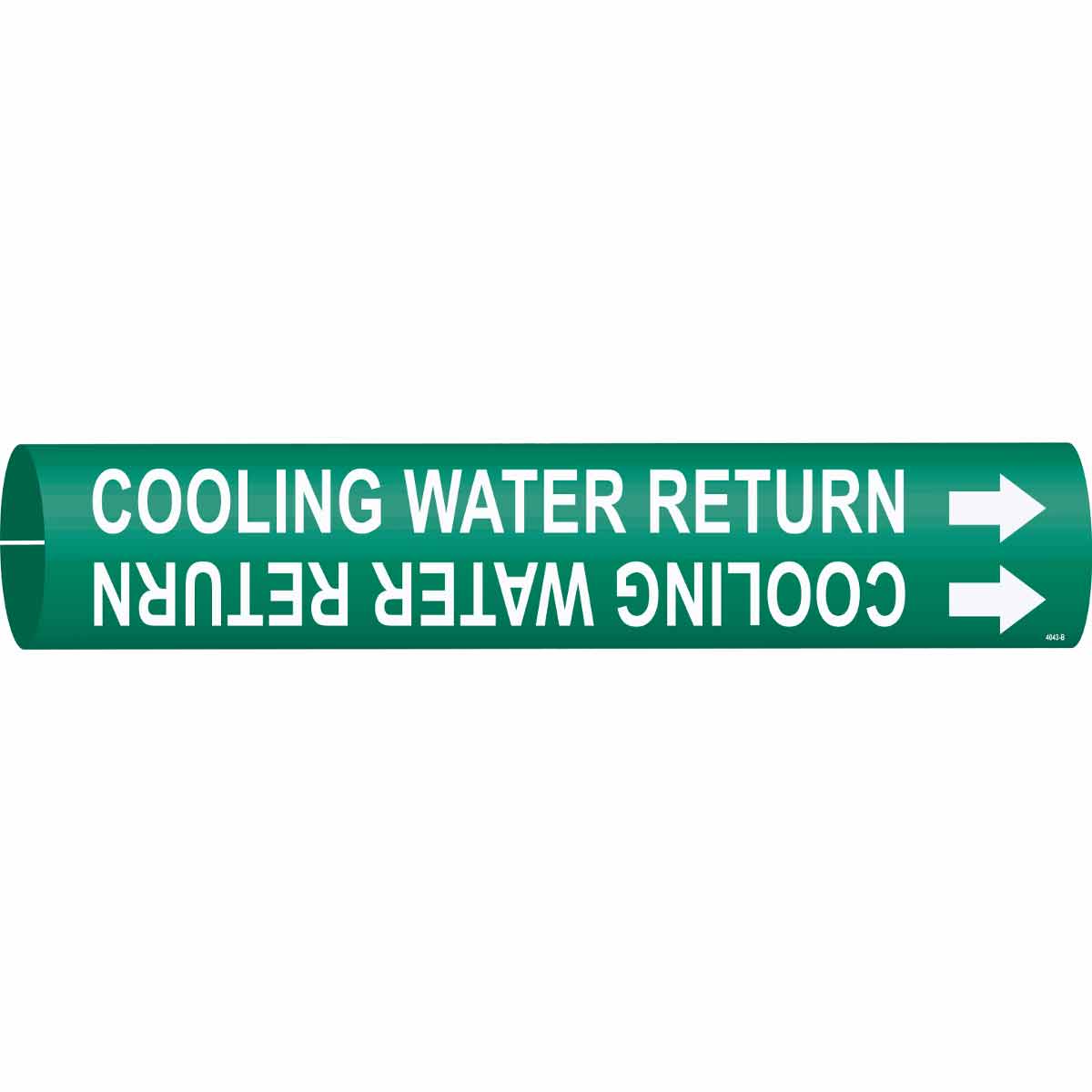COOLING WATER RETURN Snap-On Pipe Marker