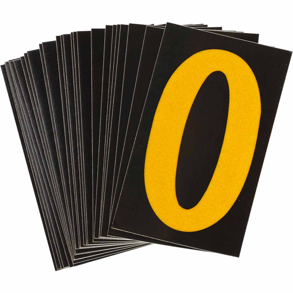 2.5" Character Height Yellow on Black Reflective Numbers and Letters