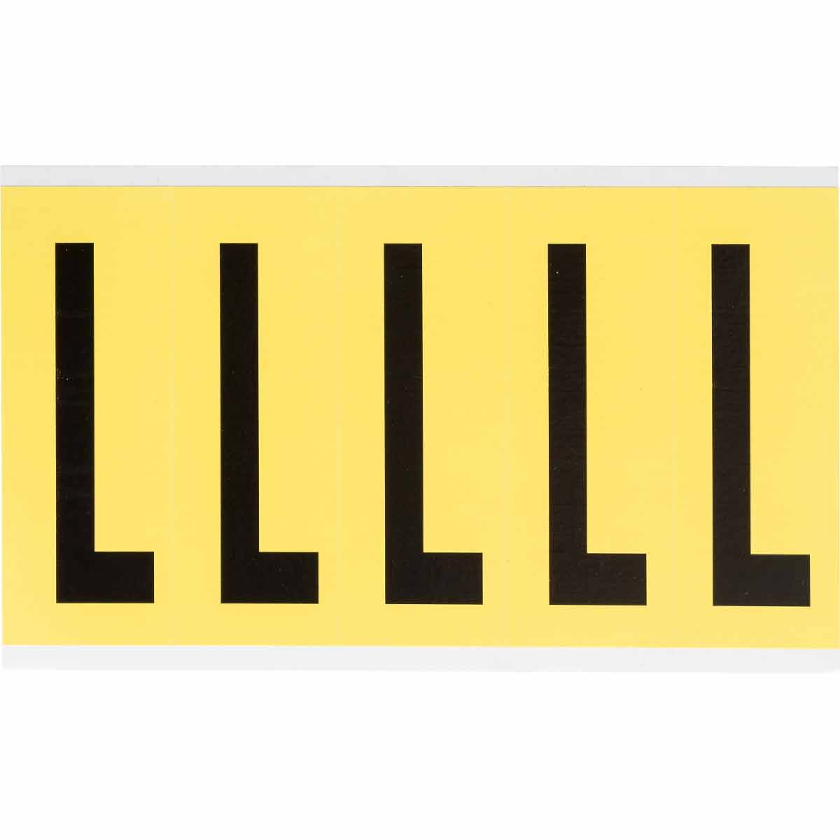 3.875" Character Height Black on Yellow Repositionable Numbers and Letters