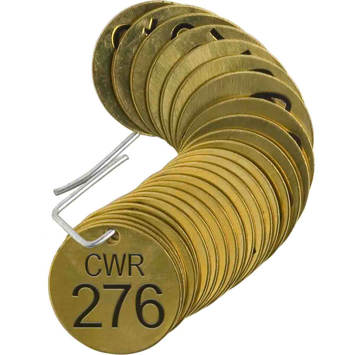 Stamped Brass Valve Tags CWR Cold Water Return