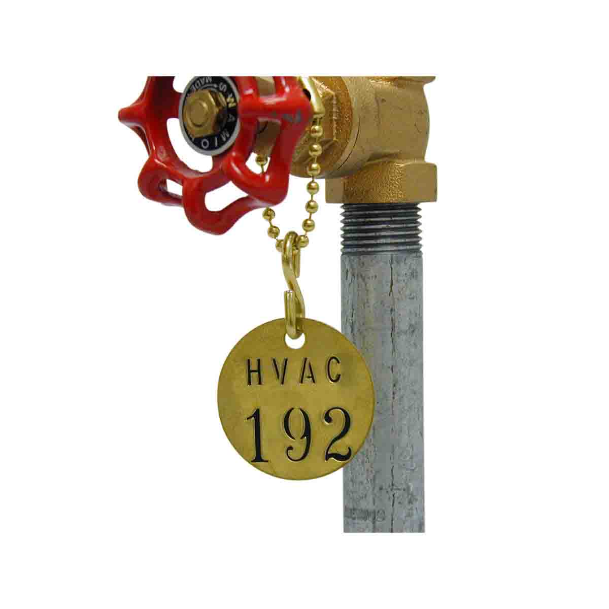 Stamped Brass Valve Tags CWR Cold Water Return