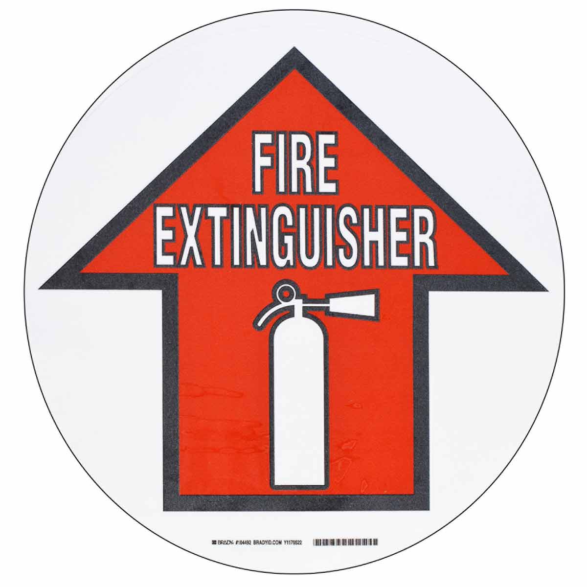 FIRE EXTINGUISHER Up Arrow ToughStripe Floor Sign