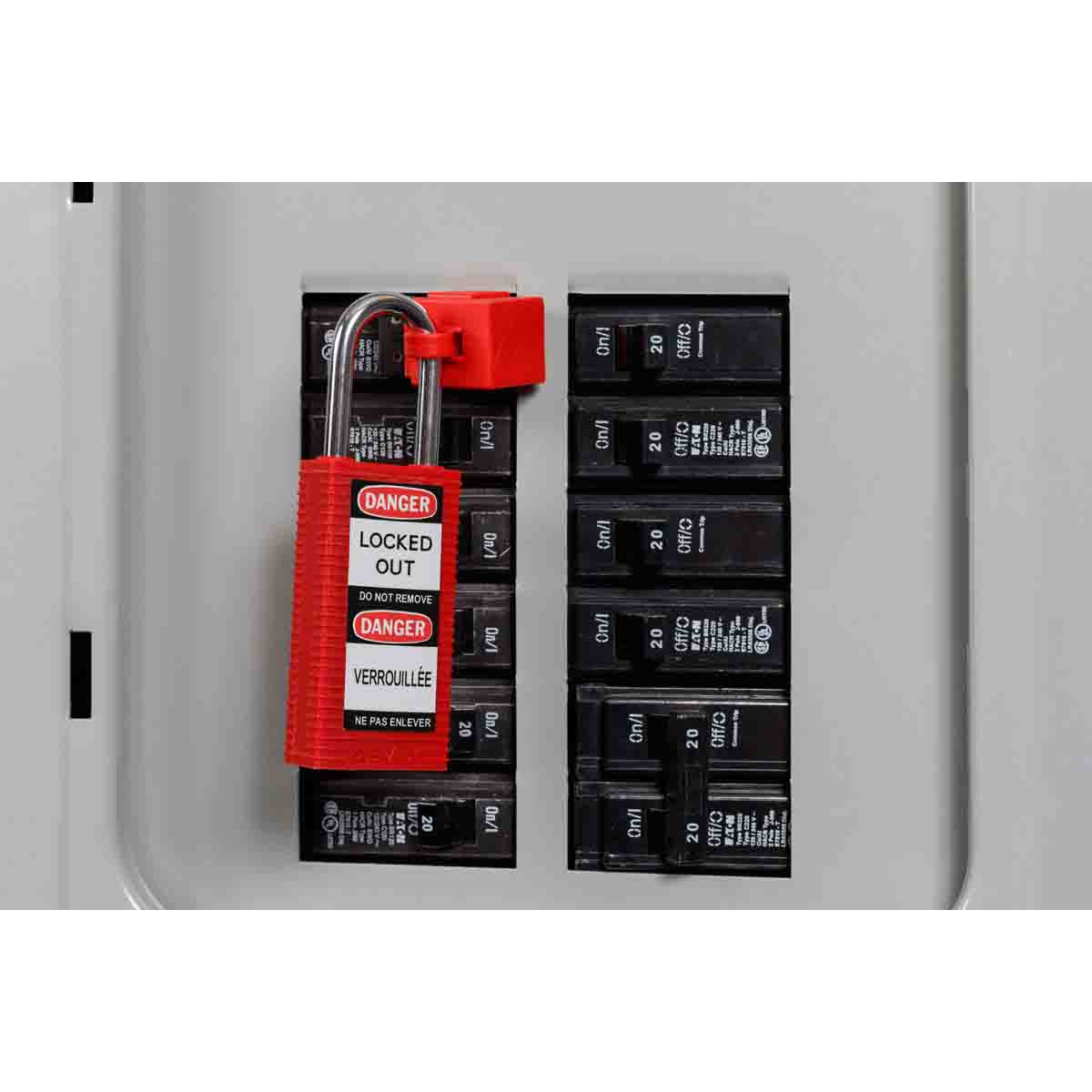 Brady Safety Lockout Padlocks - Long Body, Red, Nylon, Steel Shackle, Keyed Different