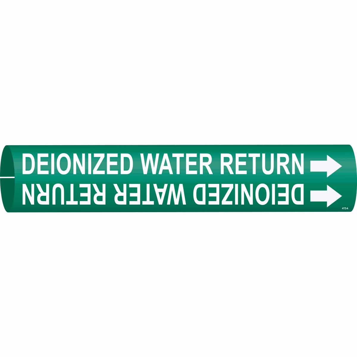 DEIONIZED WATER RETURN Snap-On Pipe Marker