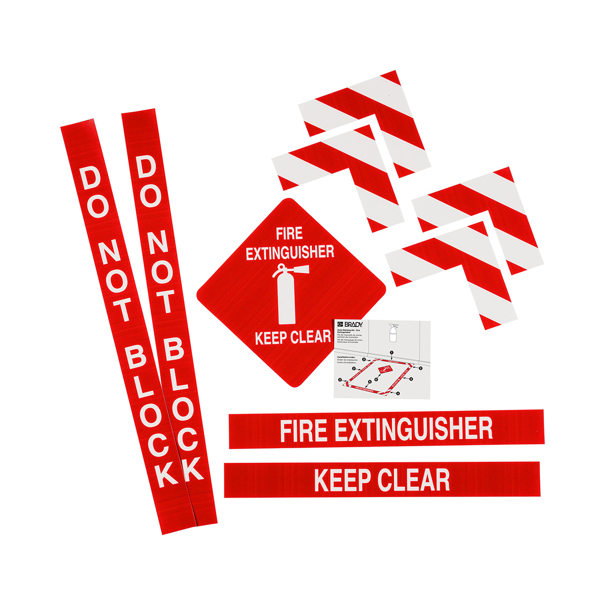 Fire Extinguisher Floor Marking Kit with Sign and Border
