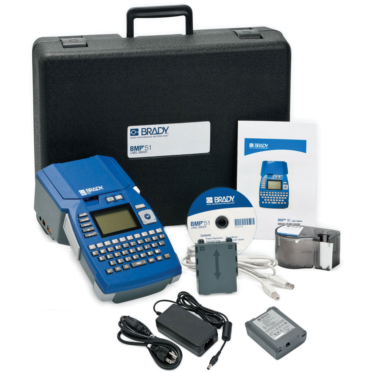 BMP51 Label Printer Kit with Li-Ion Battery and Hard Case