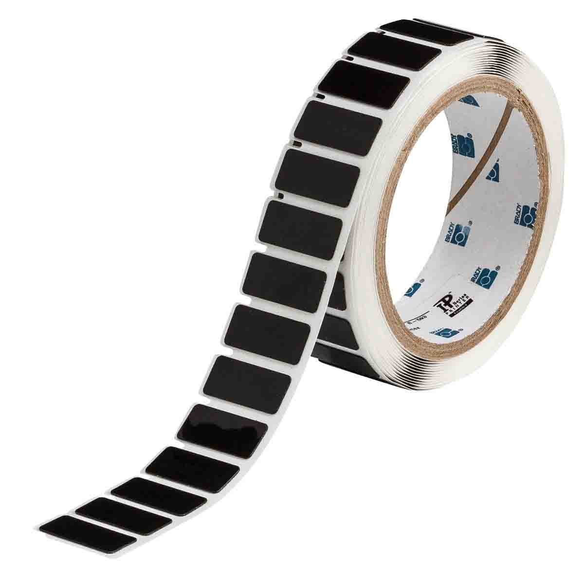 Raised Panel Labels, Rectangular, for 3" Core Printers - 0.49" x 1.06", Black