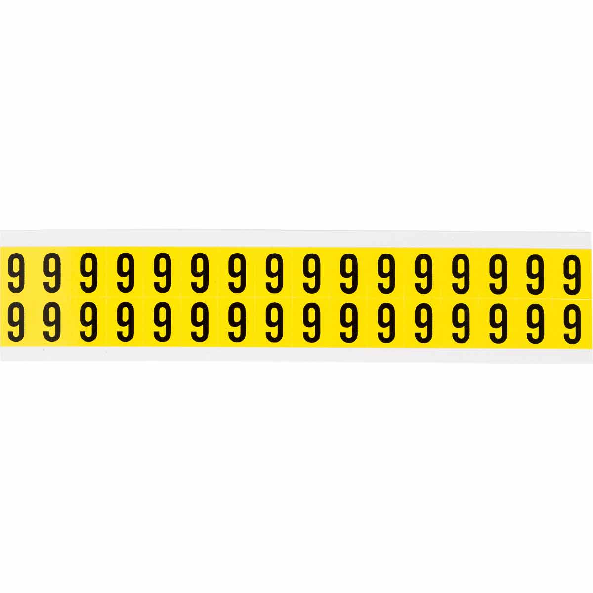 0.625" Character Height Black on Yellow Repositionable Numbers and Letters