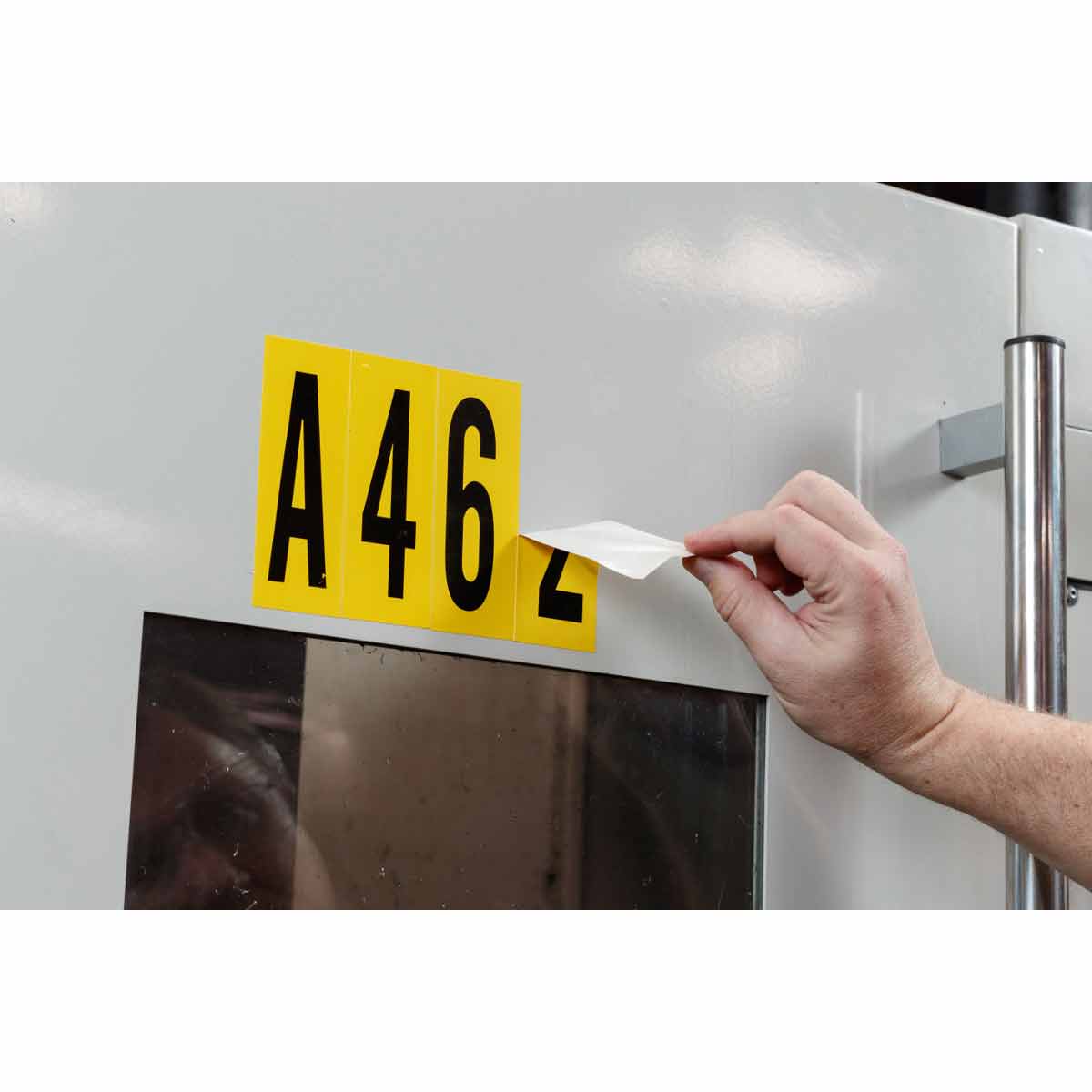 6" Character Height Black on Yellow Repositionable Numbers and Letters 3 6" Character Height Black on Yellow Repositionable Numbers and Letters