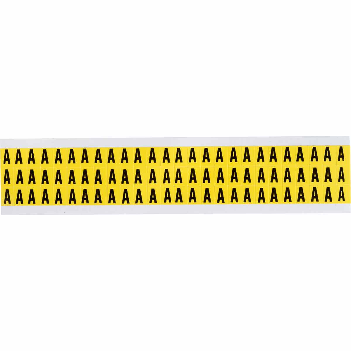 0.375" Character Height Black on Yellow Repositionable Numbers and Letters