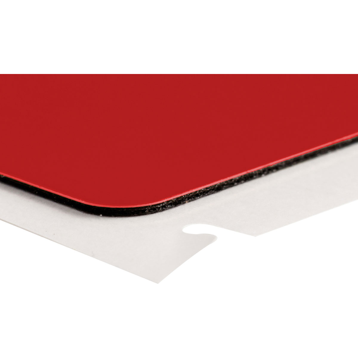 Raised Panel Labels, Circular Hole with Notch Push Button, for 3" Core Printers - 1.9" x 1.2", Red 4 Raised Panel Labels, Circular Hole with Notch Push Button, for 3" Core Printers - 1.9" x 1.2", Red