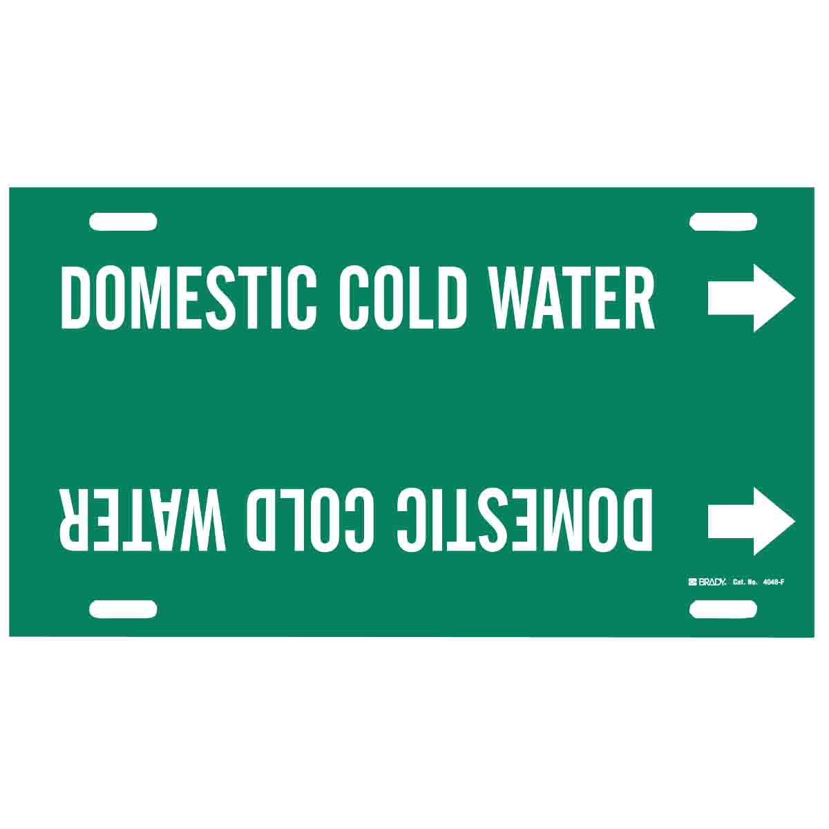 DOMESTIC COLD WATER Strap-On Pipe Markers