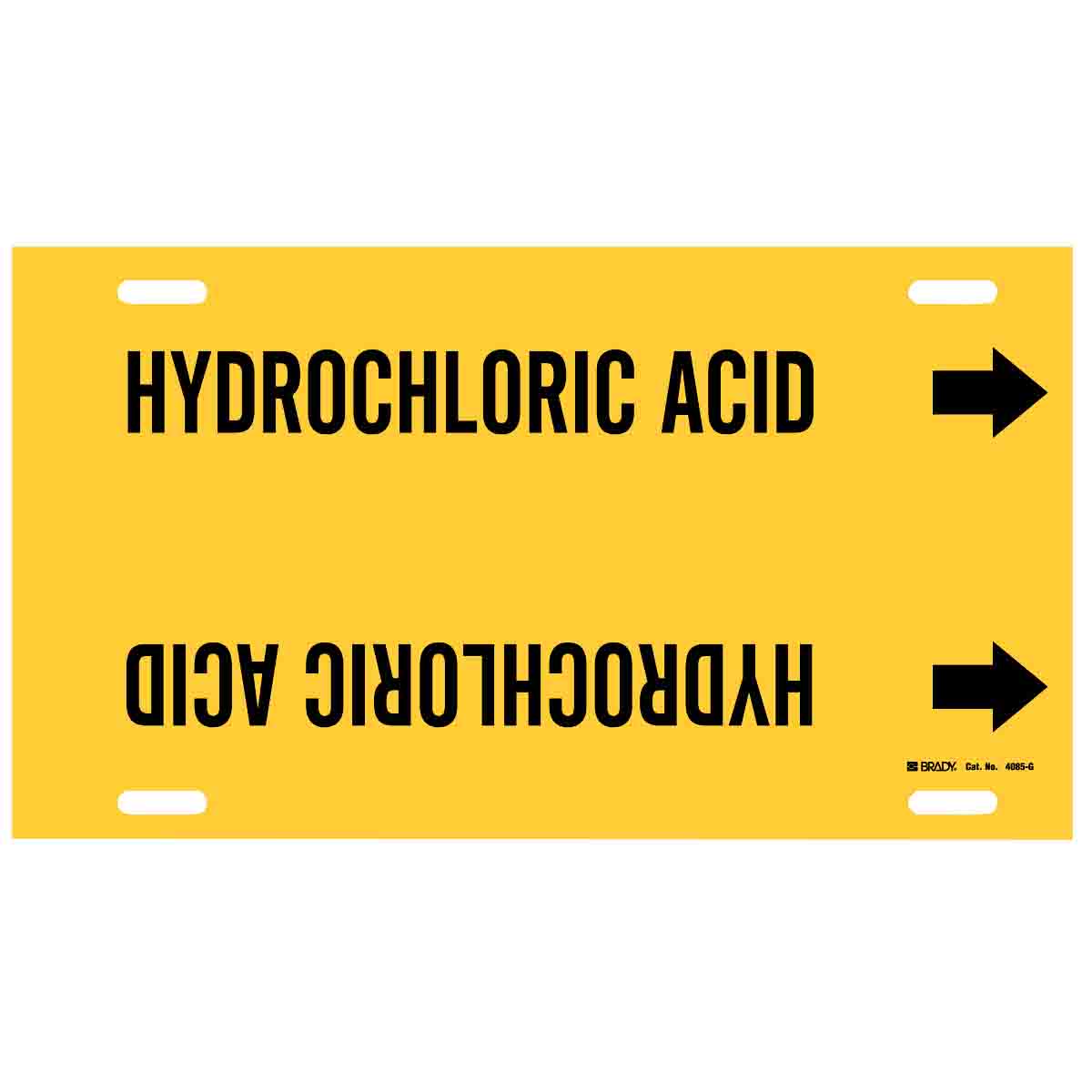 HYDROCHLORIC ACID Strap-On Pipe Marker