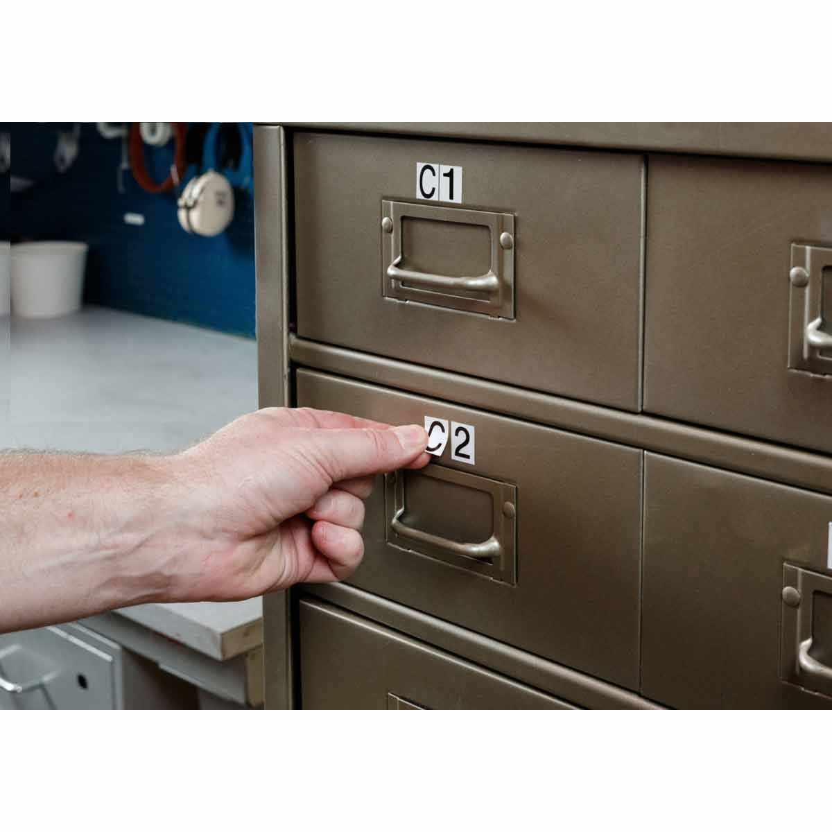 1" Character Height Black on White Outdoor Numbers and Letters