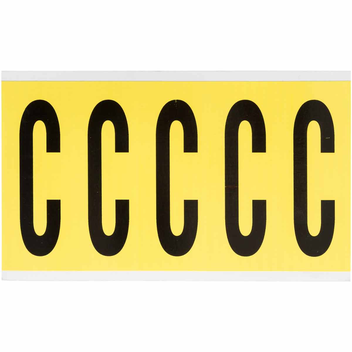 3.875" Character Height Black on Yellow Repositionable Numbers and Letters