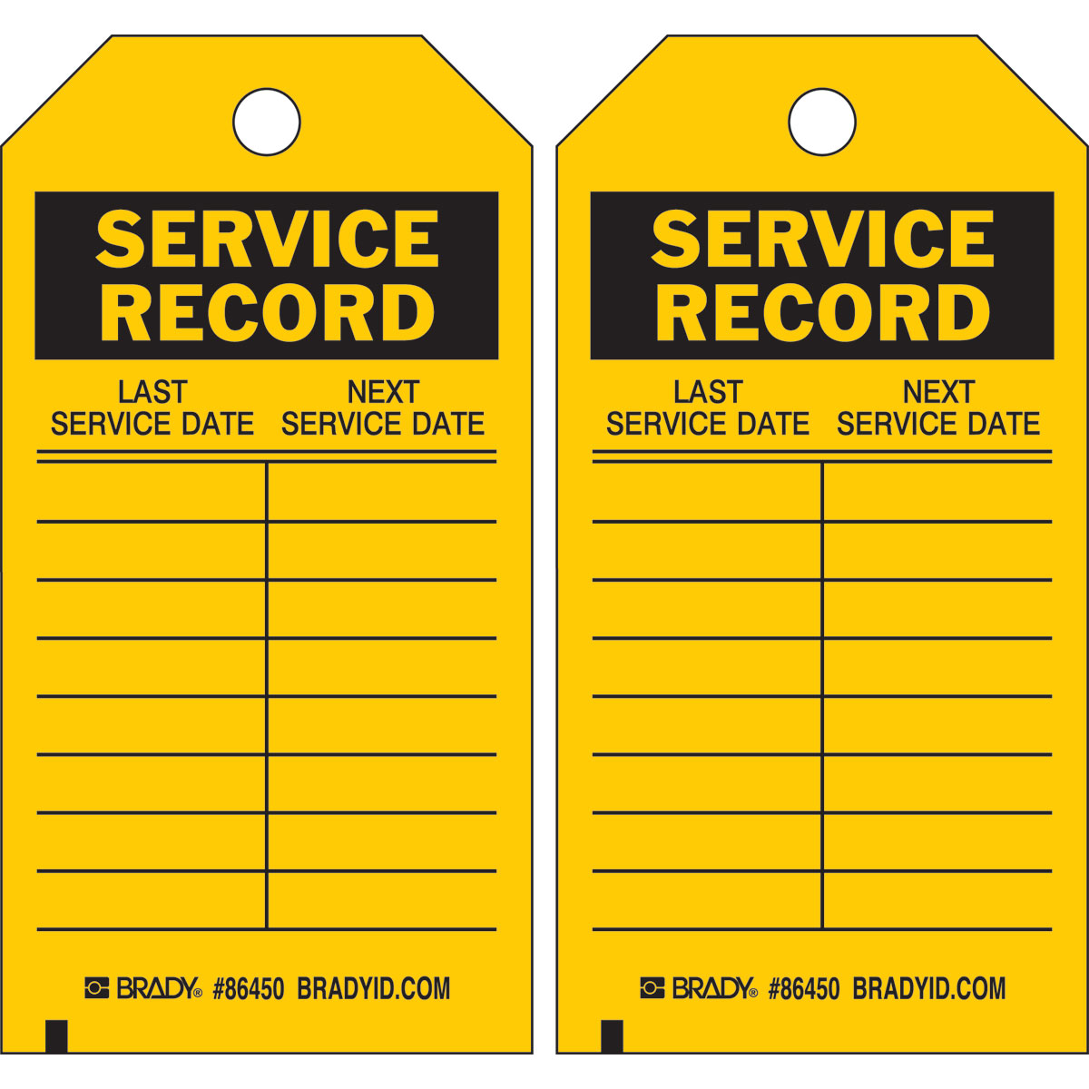 Service Record Inspection Tags