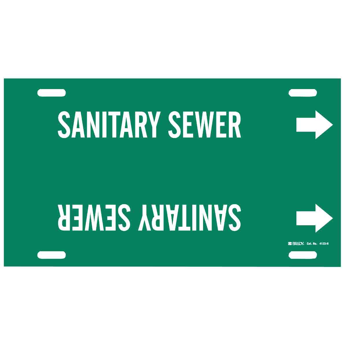 SANITARY SEWER Strap-On Pipe Marker
