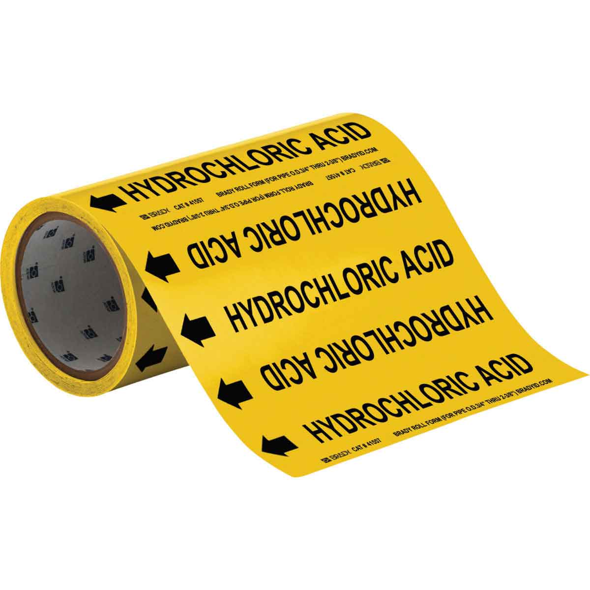 HYDROCHLORIC ACID Roll Form Pipe Marker