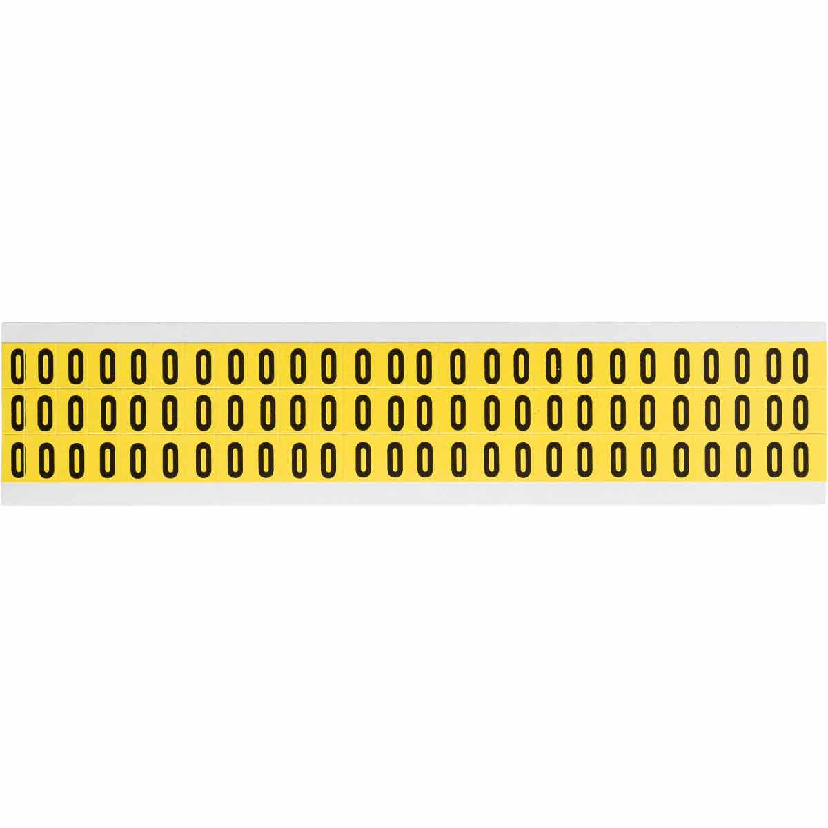 0.375" Character Height Black on Yellow Repositionable Numbers and Letters