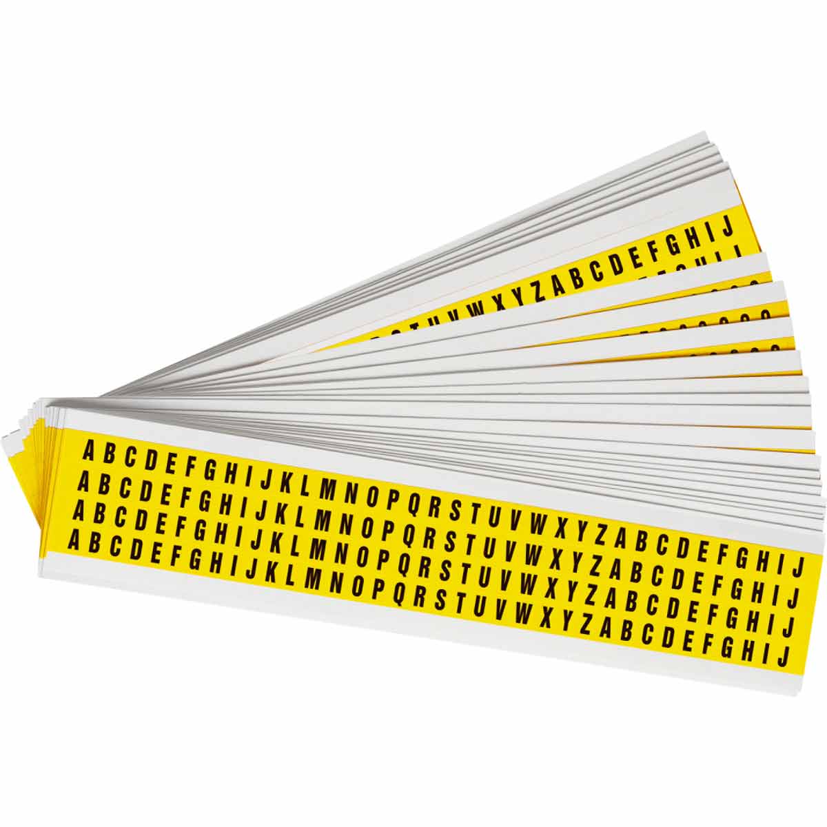 0.25" Character Height Black on Yellow Repositionable Letter Kits