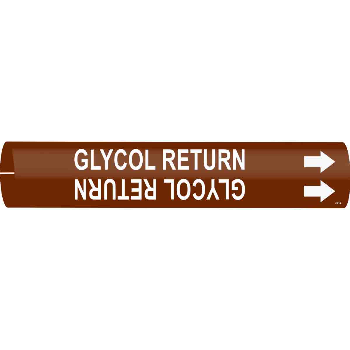 GLYCOL RETURN Snap-On Pipe Marker