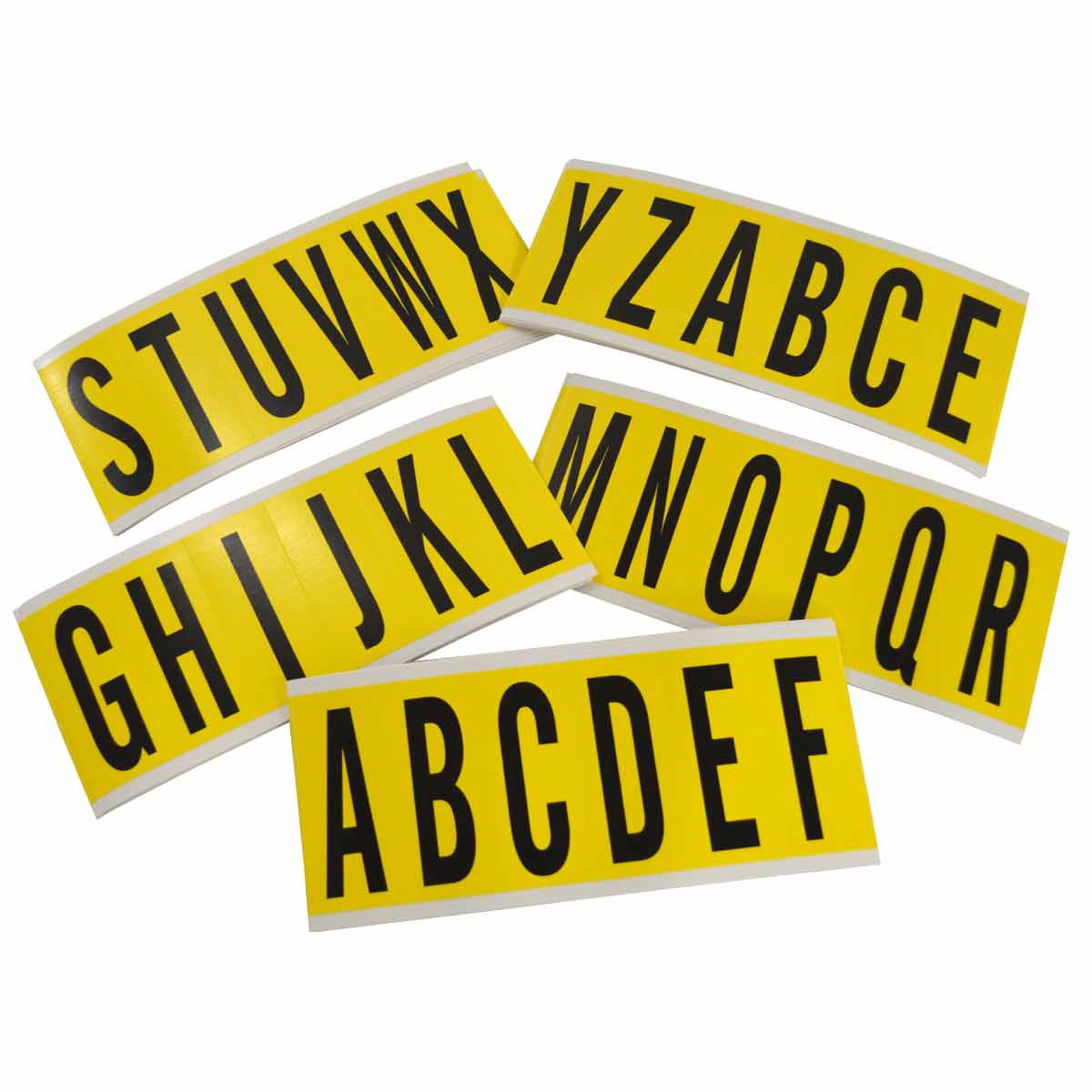 3" Character Height Black on Yellow Repositionable Numbers and Letters