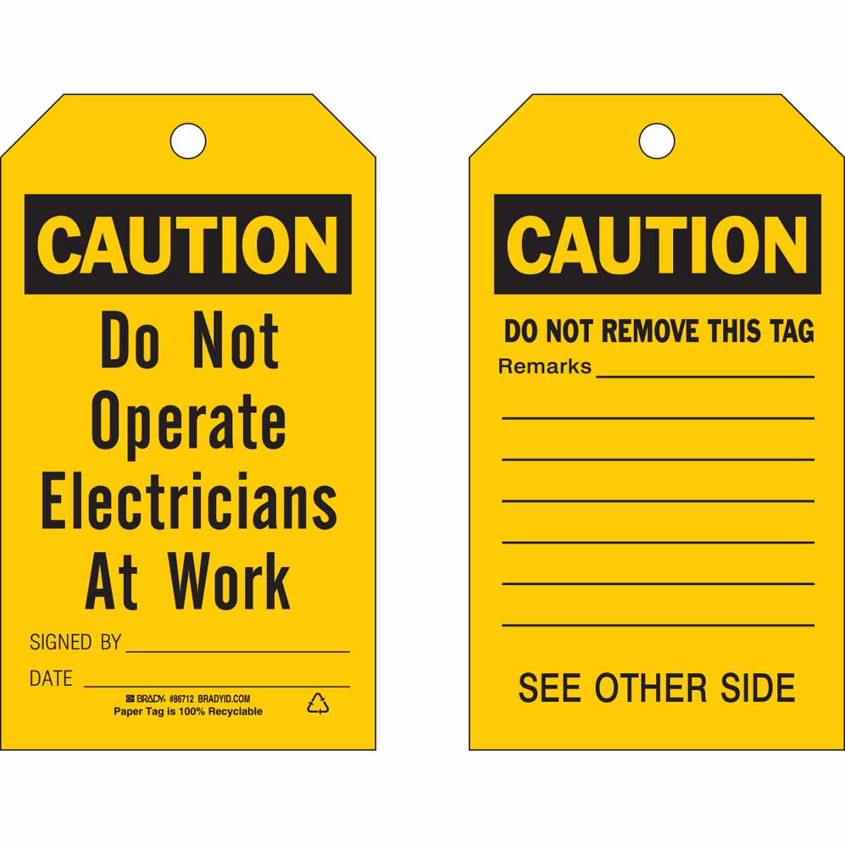 Accident Prevention Tags - Do Not Operate Electricians At Work