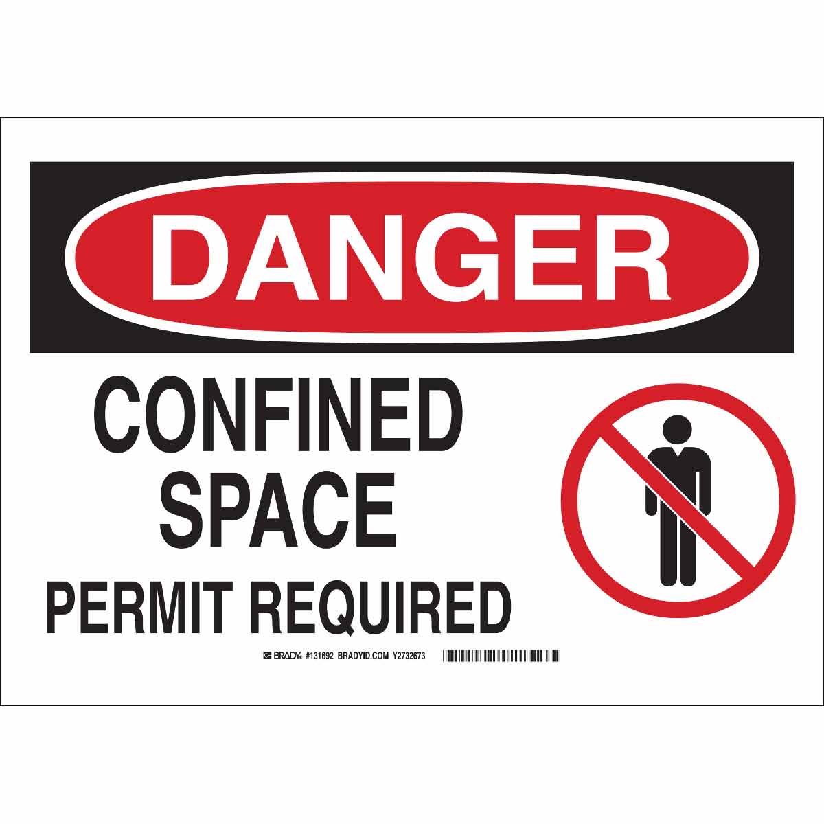 DANGER Confined Space Permit Required Sign