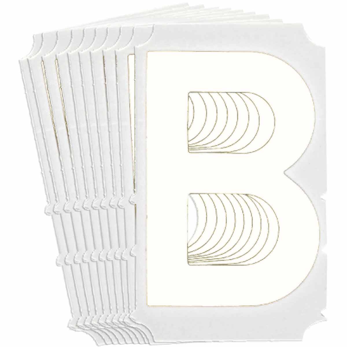 3" White Gothic Font Quik-Align Self-Spacing Numbers and Letters