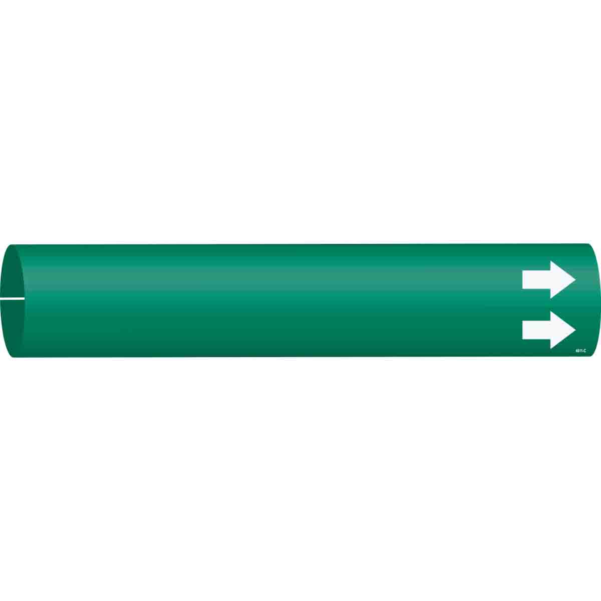 Blank Green Snap-On Pipe Marker with Arrow