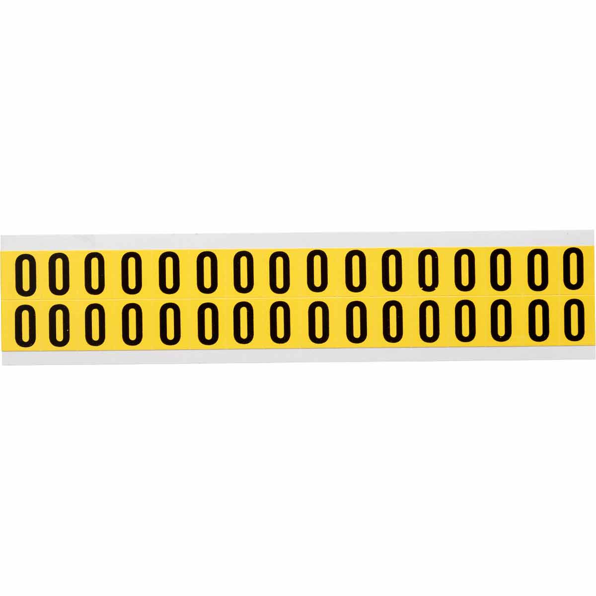 0.625" Character Height Black on Yellow Repositionable Numbers and Letters