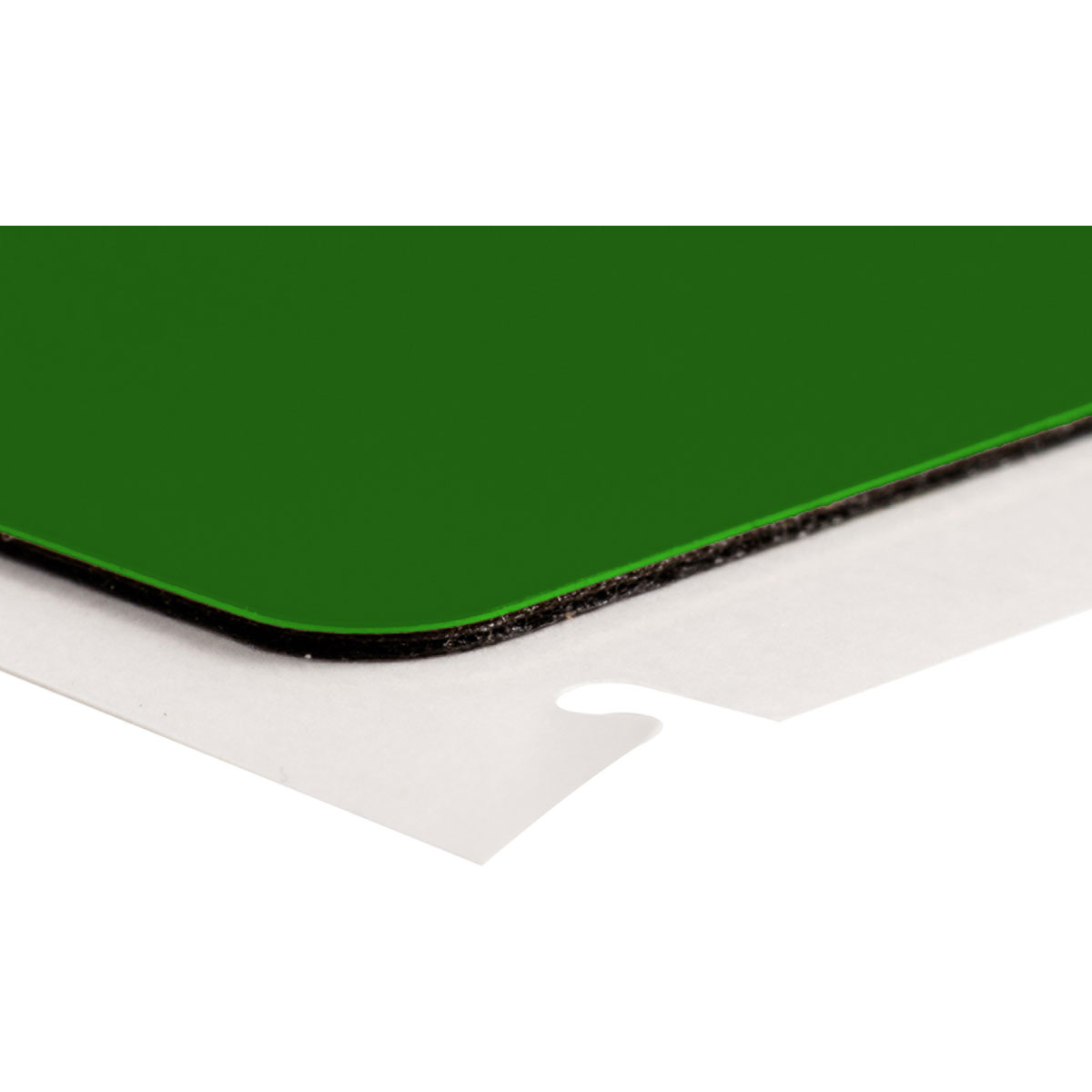 Raised Panel Labels, Circular Hole with Notch Push Button, for 3" Core Printers - 1.8" x 1.8", Green