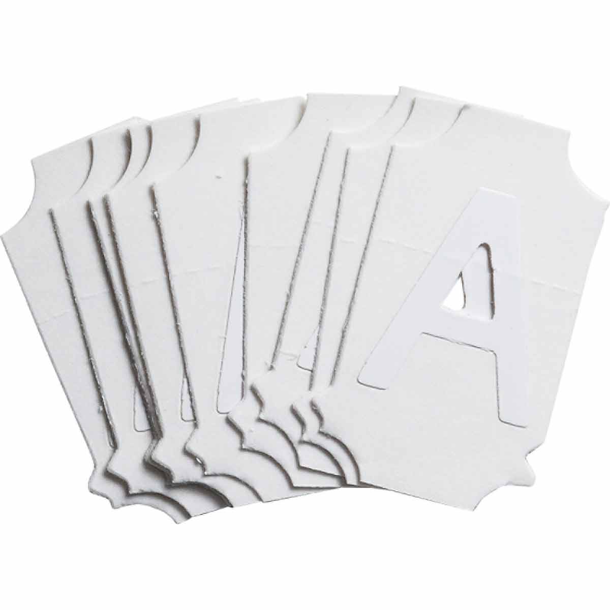 1" White Gothic Font Quik-Align Self-Spacing Numbers and Letters