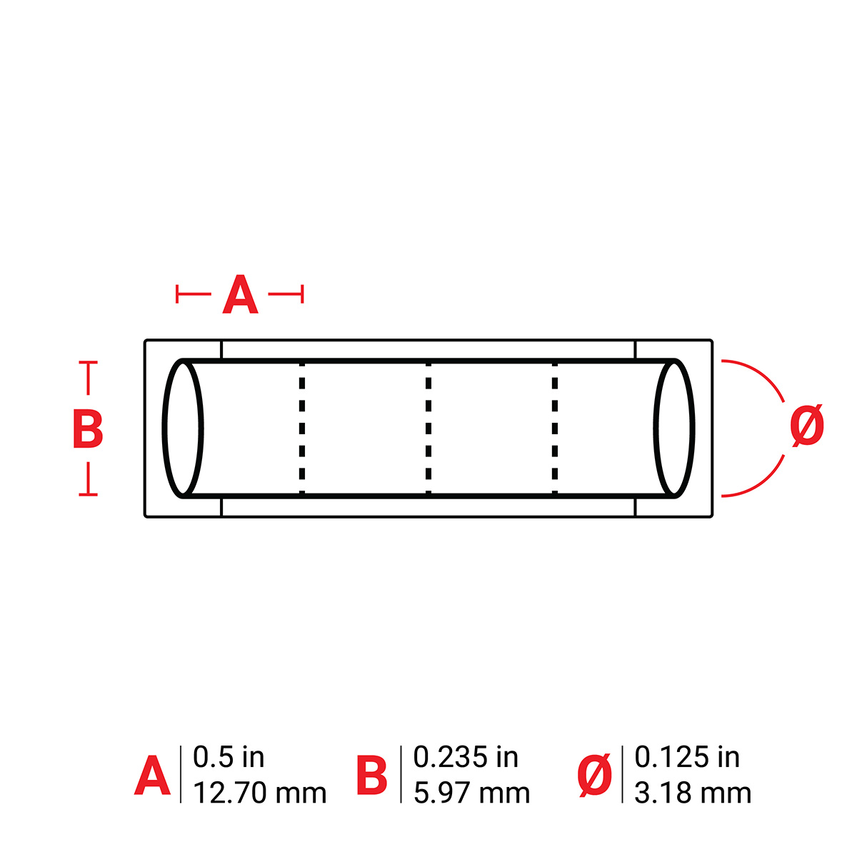 PermaSleeve Heat Shrink Wire and Cable Labels, 1/8" Dia, for 3" Core Printers - 0.5", White, Double-Sided 5 PermaSleeve Heat Shrink Wire and Cable Labels, 1/8" Dia, for 3" Core Printers - 0.5", White, Double-Sided